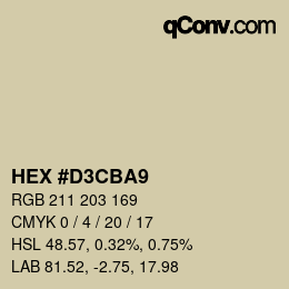 Color code: HEX #D3CBA9 | qconv.com