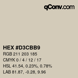 Color code: HEX #D3CBB9 | qconv.com