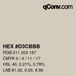 Color code: HEX #D3CBBB | qconv.com