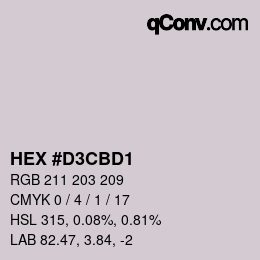 Color code: HEX #D3CBD1 | qconv.com