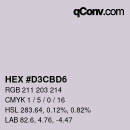 Color code: HEX #D3CBD6 | qconv.com