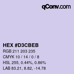 カラーコード: HEX #D3CBEB | qconv.com