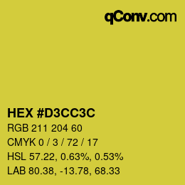Color code: HEX #D3CC3C | qconv.com