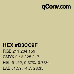 颜色代码: HEX #D3CC9F | qconv.com