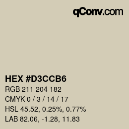 Color code: HEX #D3CCB6 | qconv.com