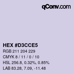 Color code: HEX #D3CCE5 | qconv.com