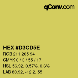 Code couleur: HEX #D3CD5E | qconv.com