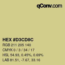 Color code: HEX #D3CD8C | qconv.com