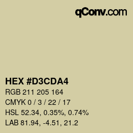 Color code: HEX #D3CDA4 | qconv.com