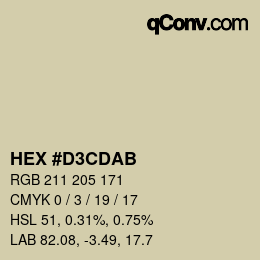 カラーコード: HEX #D3CDAB | qconv.com