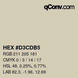カラーコード: HEX #D3CDB5 | qconv.com