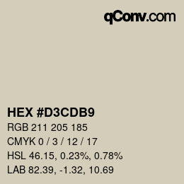 Color code: HEX #D3CDB9 | qconv.com