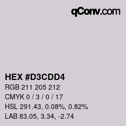 Color code: HEX #D3CDD4 | qconv.com