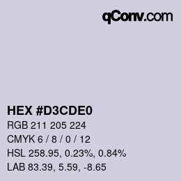 Color code: HEX #D3CDE0 | qconv.com