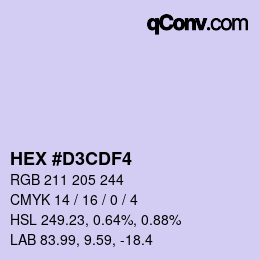 Color code: HEX #D3CDF4 | qconv.com