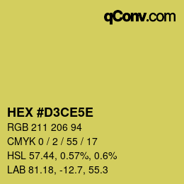 Farbcode: HEX #D3CE5E | qconv.com