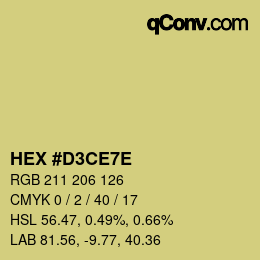 Color code: HEX #D3CE7E | qconv.com