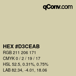 Color code: HEX #D3CEAB | qconv.com