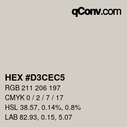 Color code: HEX #D3CEC5 | qconv.com