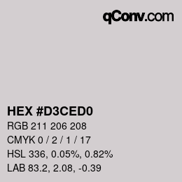 Color code: HEX #D3CED0 | qconv.com
