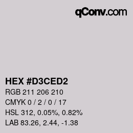 カラーコード: HEX #D3CED2 | qconv.com