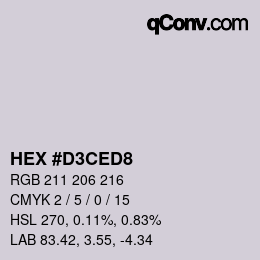 Color code: HEX #D3CED8 | qconv.com