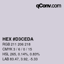 Color code: HEX #D3CEDA | qconv.com