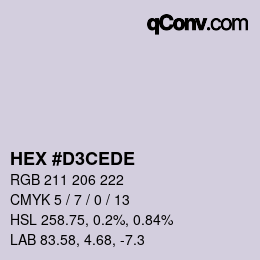 Color code: HEX #D3CEDE | qconv.com