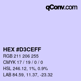カラーコード: HEX #D3CEFF | qconv.com