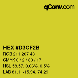 Color code: HEX #D3CF2B | qconv.com