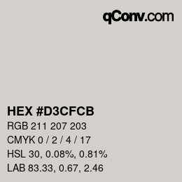 Farbcode: HEX #D3CFCB | qconv.com