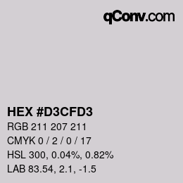 Code couleur: HEX #D3CFD3 | qconv.com