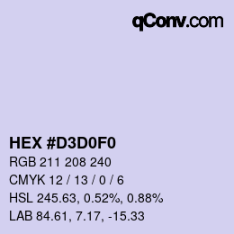 Color code: HEX #D3D0F0 | qconv.com