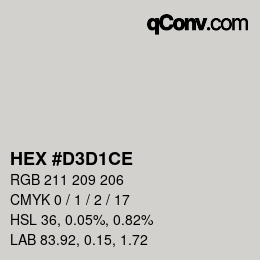 Color code: HEX #D3D1CE | qconv.com