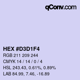颜色代码: HEX #D3D1F4 | qconv.com