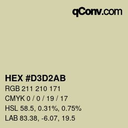 Color code: HEX #D3D2AB | qconv.com