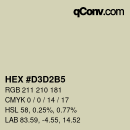 颜色代码: HEX #D3D2B5 | qconv.com