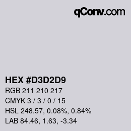 Color code: HEX #D3D2D9 | qconv.com