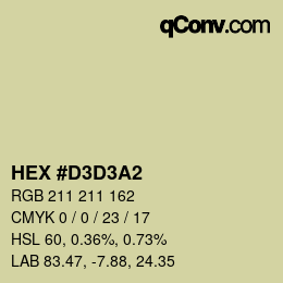 Color code: HEX #D3D3A2 | qconv.com