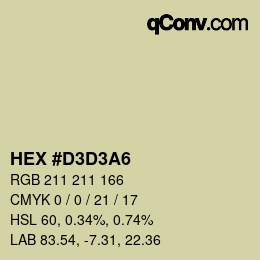 Farbcode: HEX #D3D3A6 | qconv.com