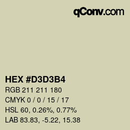 カラーコード: HEX #D3D3B4 | qconv.com