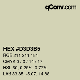 Color code: HEX #D3D3B5 | qconv.com