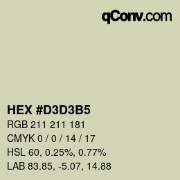 カラーコード: HEX #D3D3B5 | qconv.com