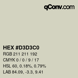 Color code: HEX #D3D3C0 | qconv.com