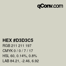 Color code: HEX #D3D3C5 | qconv.com