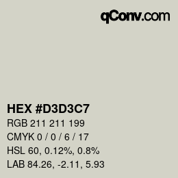 Color code: HEX #D3D3C7 | qconv.com