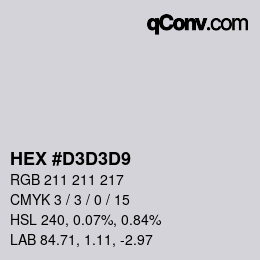 Color code: HEX #D3D3D9 | qconv.com