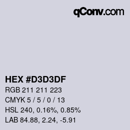 Color code: HEX #D3D3DF | qconv.com