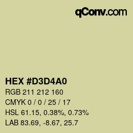 Código de color: HEX #D3D4A0 | qconv.com