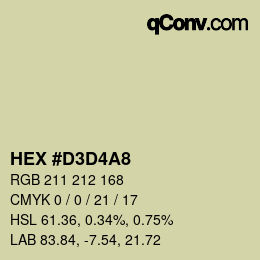 Farbcode: HEX #D3D4A8 | qconv.com